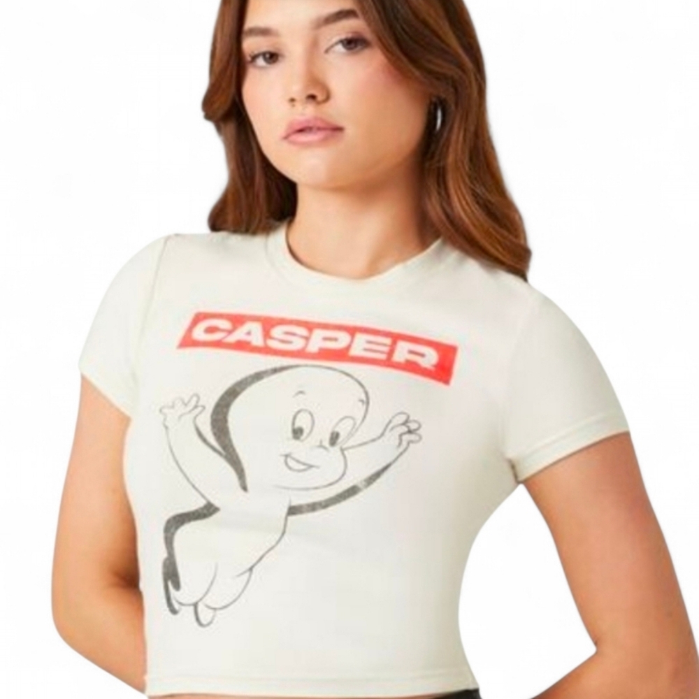 Casper The Friendly Ghost Graphic Baby Tee Shirt‎ Juniors Size Large